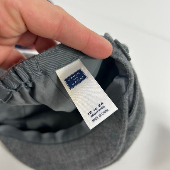 Janie & Jack Baby Toddler Wool Cabbie Hats Set of 2 Gray Red Plaid 12-24 Months - Picture 6 of 7